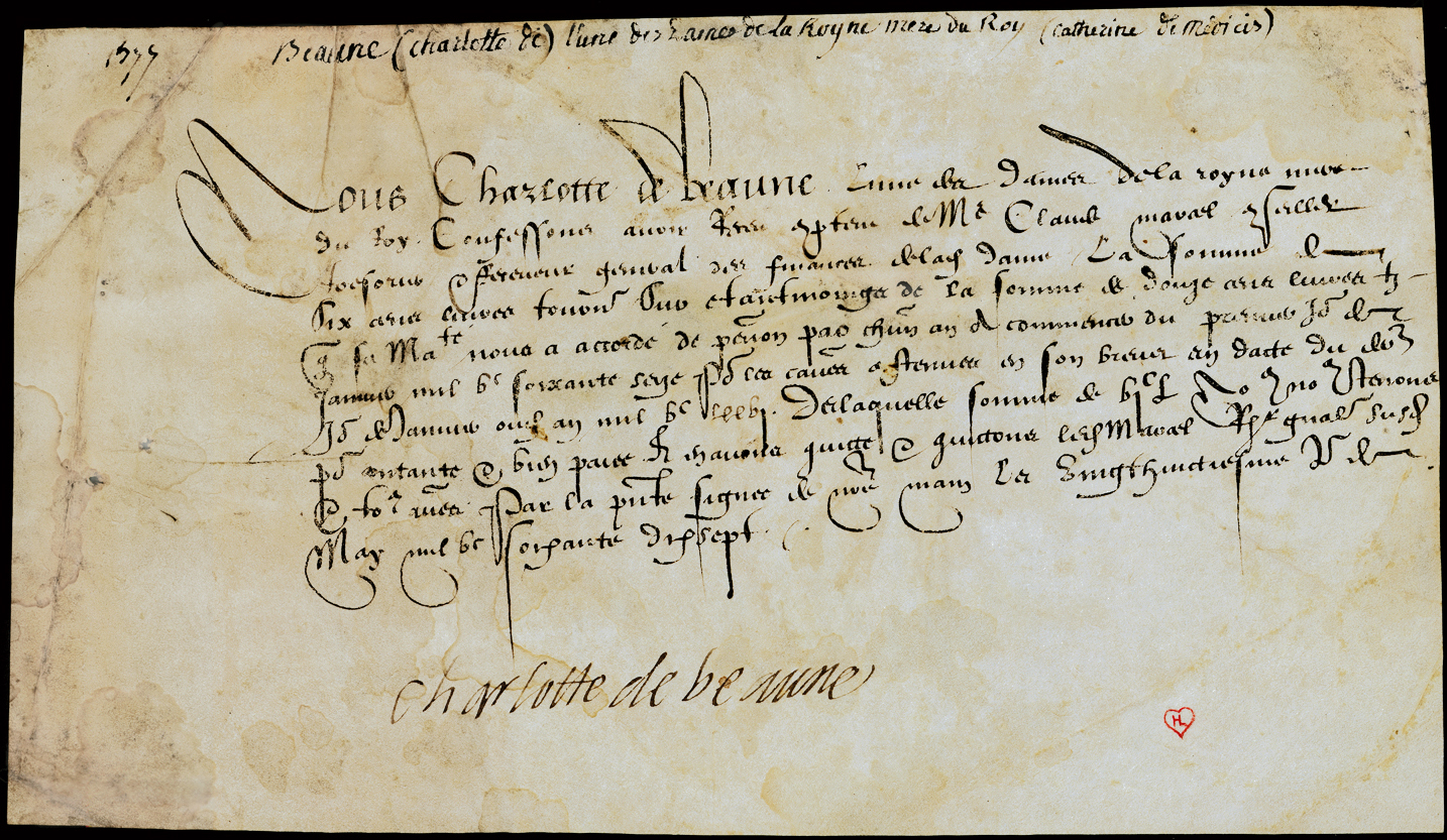 Referenz: beaune-semblancay-charlotte-de-maitresse-du-roi-henri-iv-et-du-duc-henri-1er-de-guise