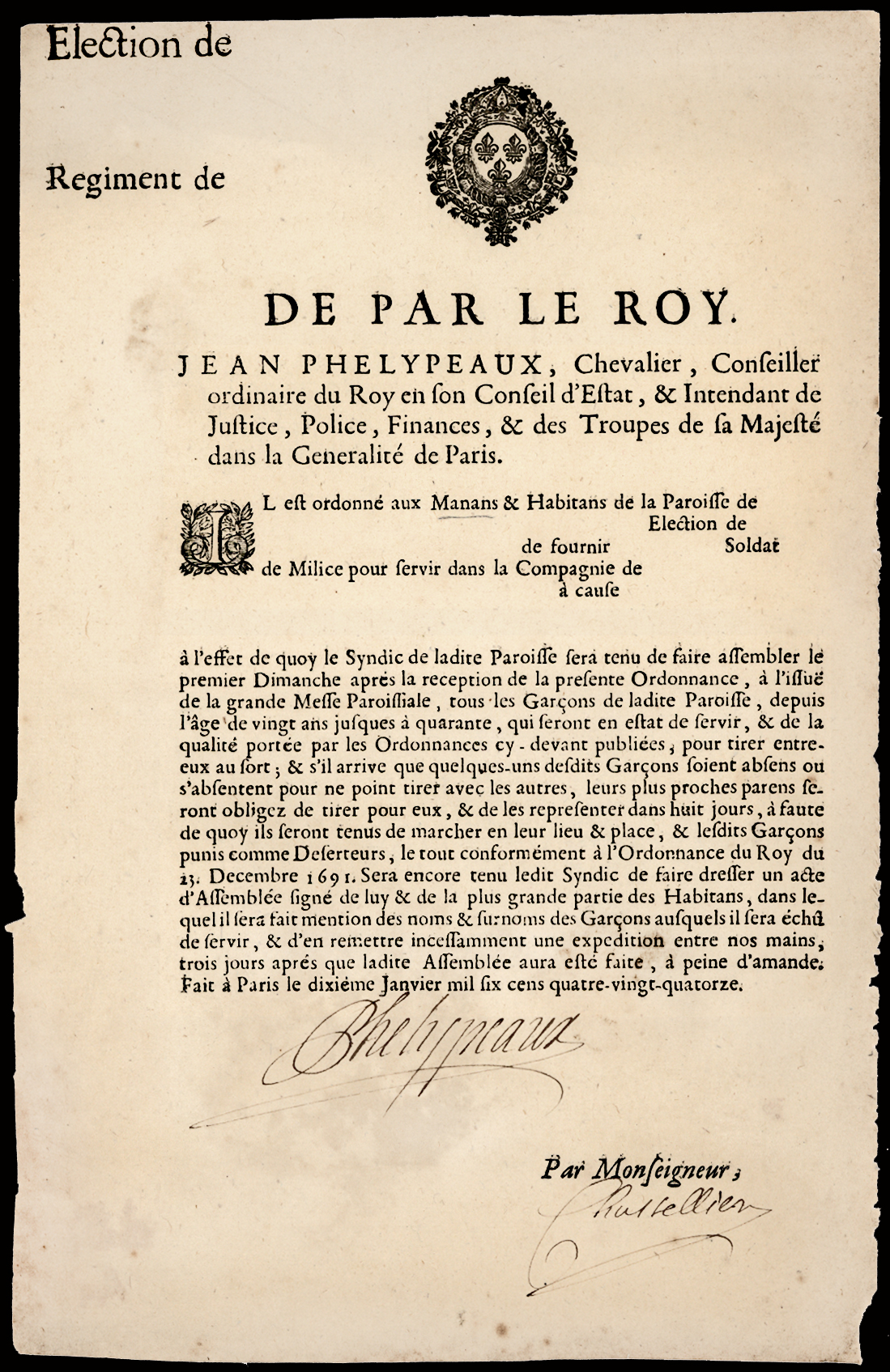 Referenz: phelypeaux-jean-baptiste-intendant-de-la-generalite-de-paris-conseiller-d-etat