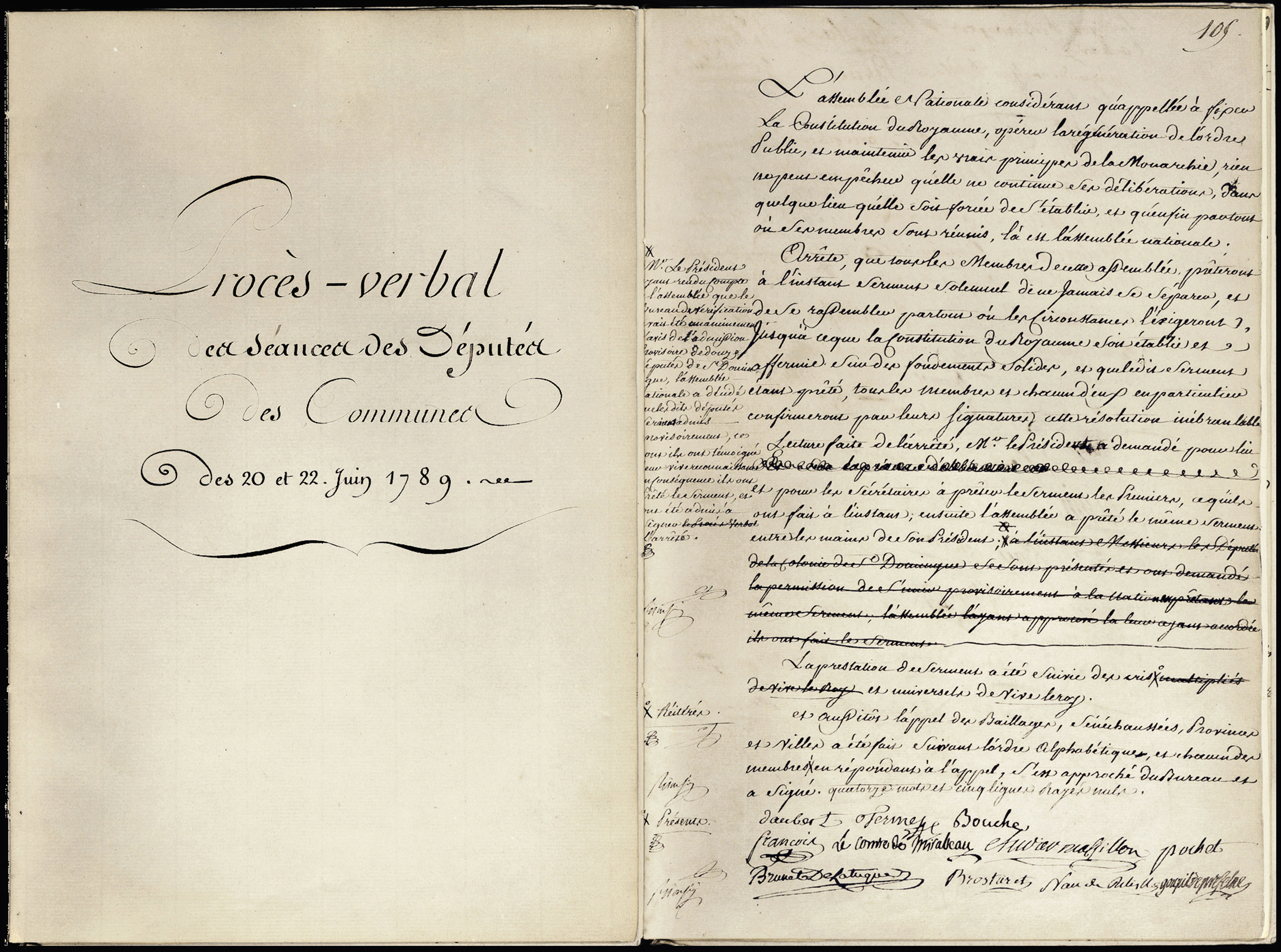 Referenz: le-serment-du-jeu-de-paume-des-20-et-22-juin-1789-avec-environ-550-signatures-des-deputes