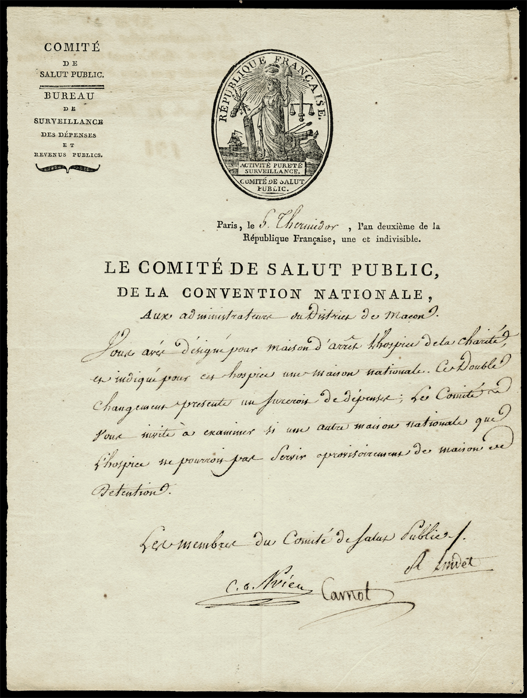 Referenz: comite-de-salut-public-prieur-duvernois-claude-antoine-carnot-lazare-lindet-robert