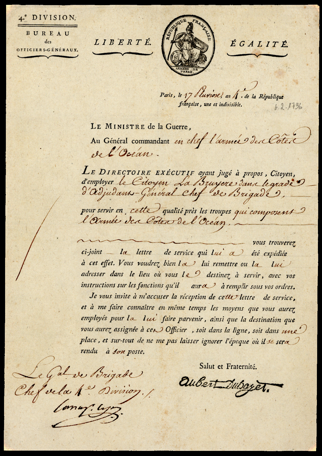 Referenz: carra-saint-cyr-claude-general-aubert-du-bayet-jean-baptist-ministre-de-la-guerre
