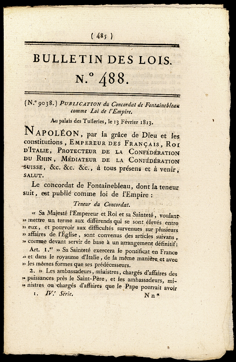 Referenz: le-concordat-de-fontainebleau-entre-napoleon-et-le-pape-pie-vii-bulletin-des-lois