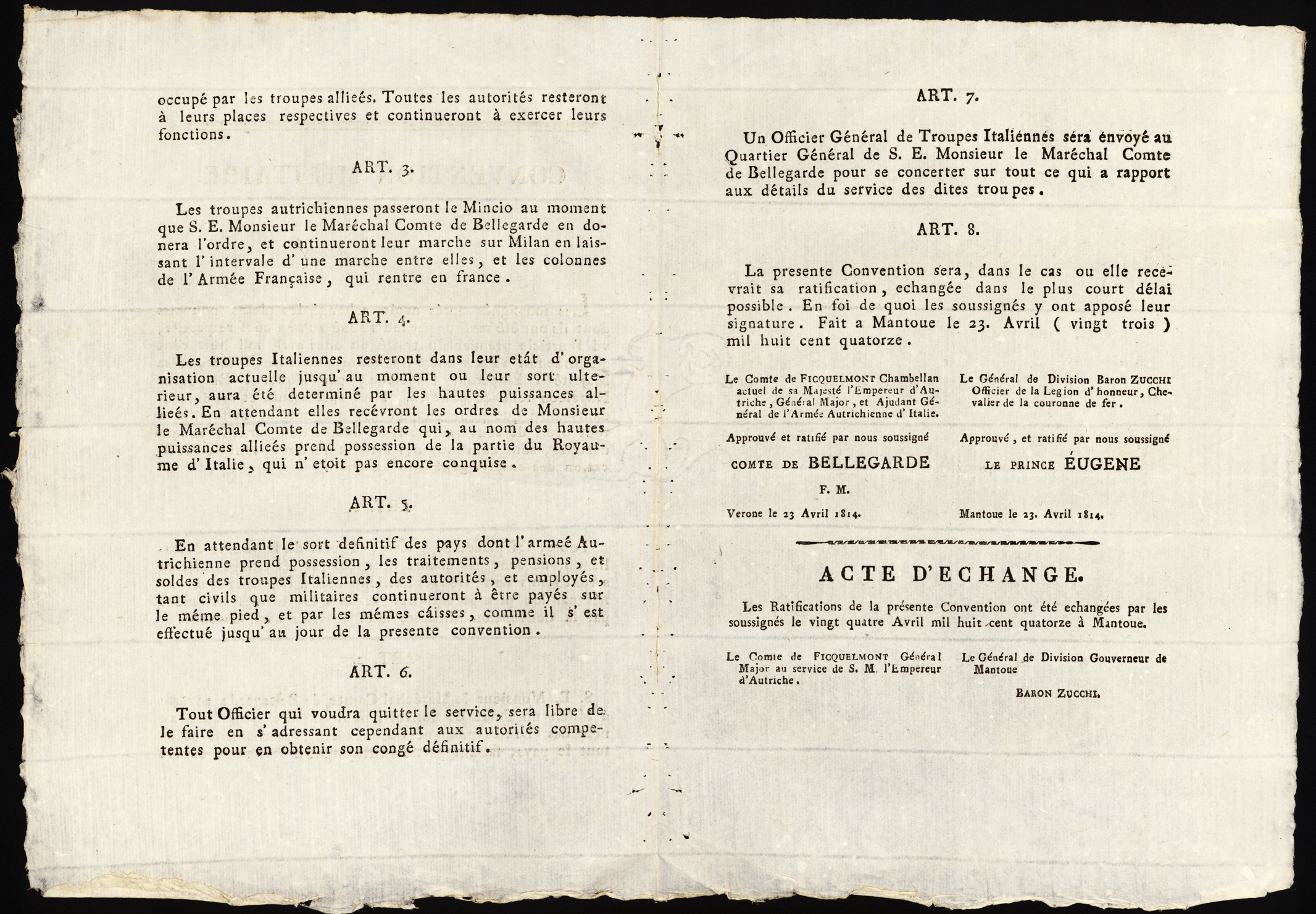 Referenz: convention-militaire-kapitulation-napoleons-i-die-entflechtung-der-truppen-der-alliierten-und-der-franzosen-in-italien-wird