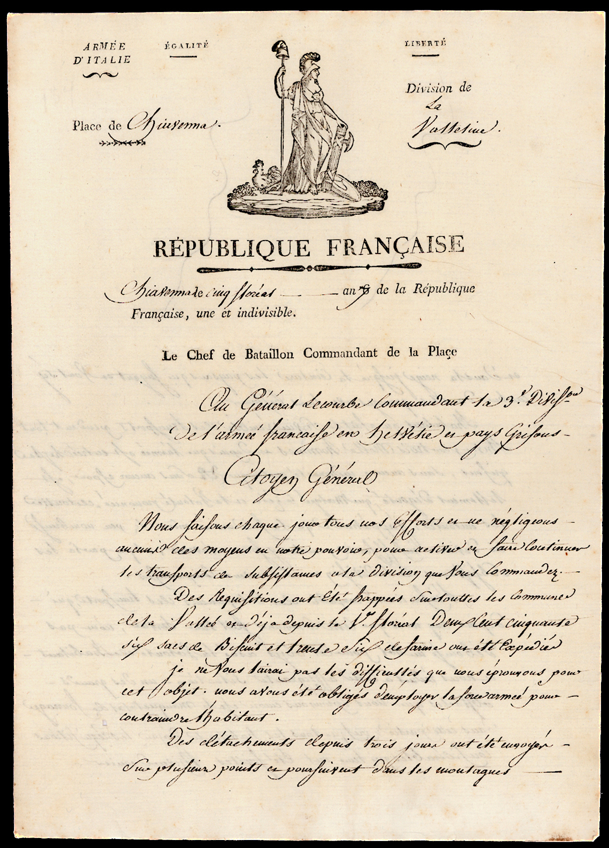 Referenz: lacombe-franz-bataillonschef-an-lecourbe-claude-jacques-franz-general