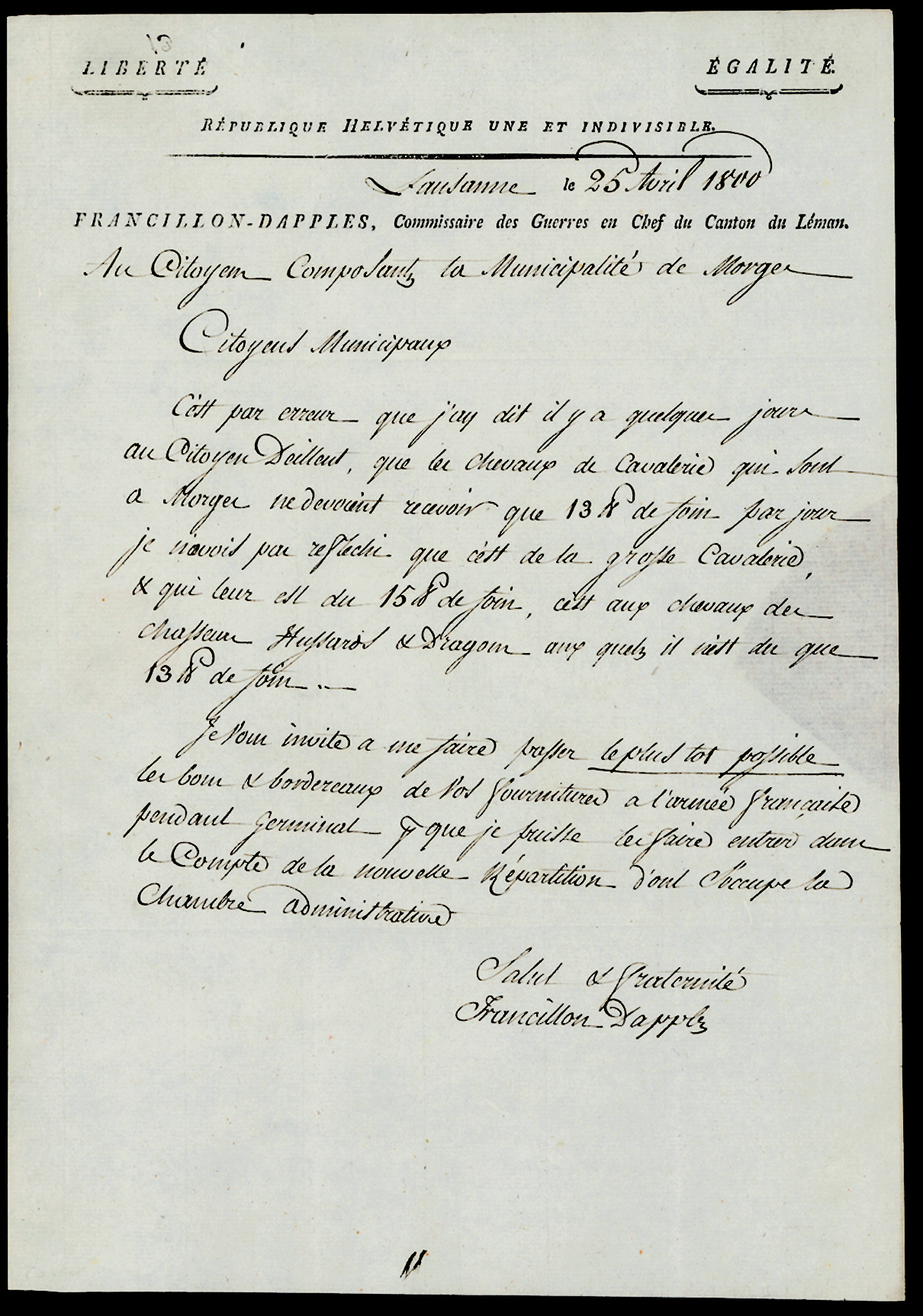 Referenz: francillon-dapples-francois-kriegskommissar-des-kantons-du-leman