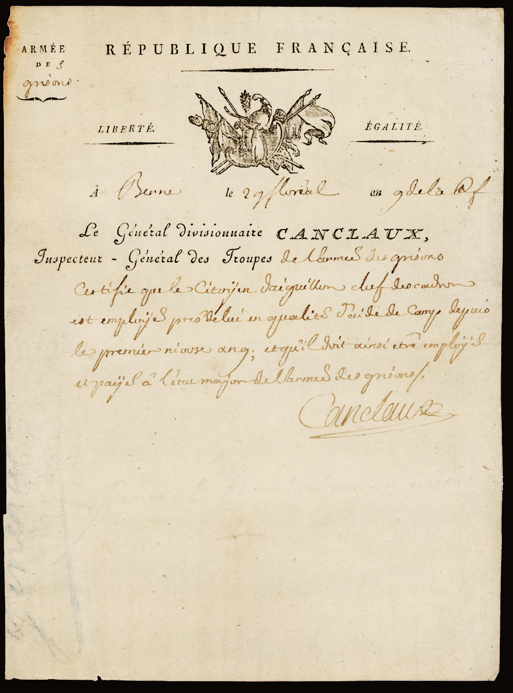 Referenz: canclaux-jean-baptiste-camille-de-franz-divisionsgeneral-in-bern-armee-des-grisons