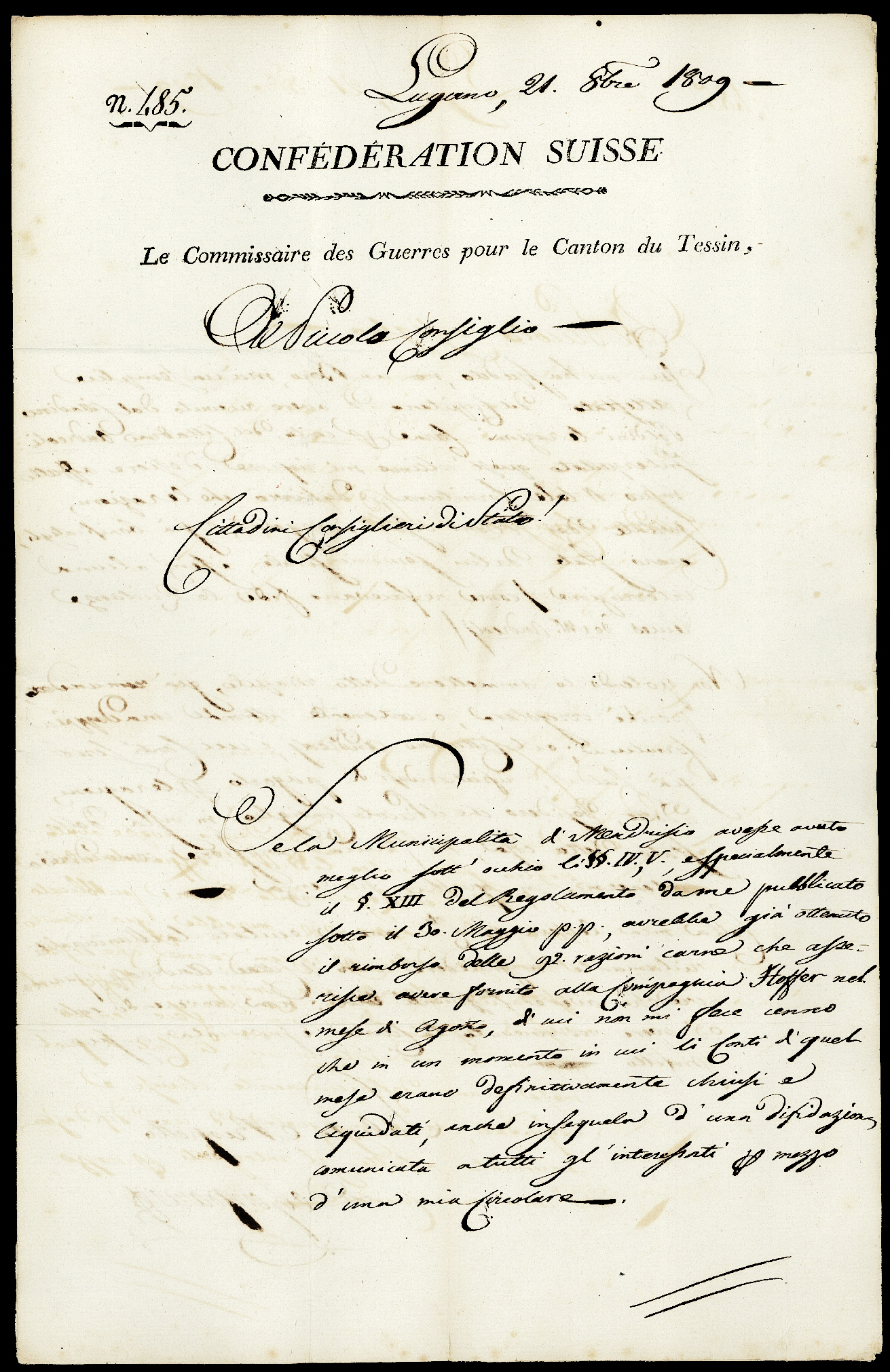 Referenz: de-gasparis-pietro-kriegskommissar-des-kantons-tessin-1803-17