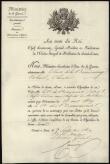 Referenz: lettre-du-ministere-de-la-guerre-au-comte-arthur-de-la-bourdonnaye-colonel-des-chasseurs